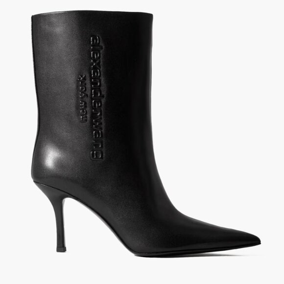 Alexander Wang Delphine 85mm Logo Ankle Boot Leather 37 - Picture 1 of 11